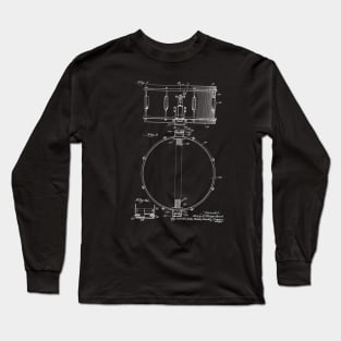 snare drum Vintage Patent Hand Drawing Long Sleeve T-Shirt